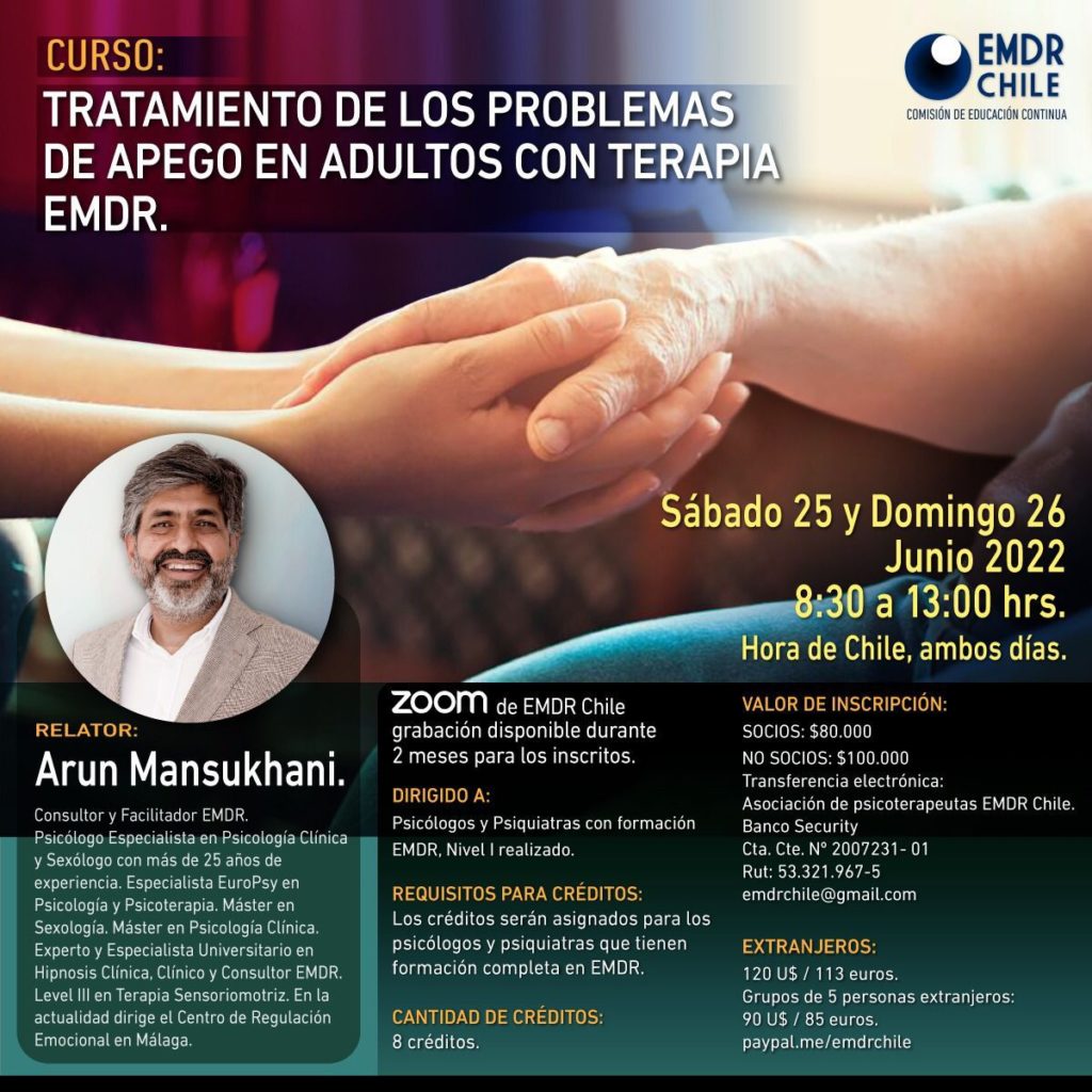 Curso EMDR Chile «Tratamiento De Los Problemas De Apego En Adultos Con Terapia EMDR»